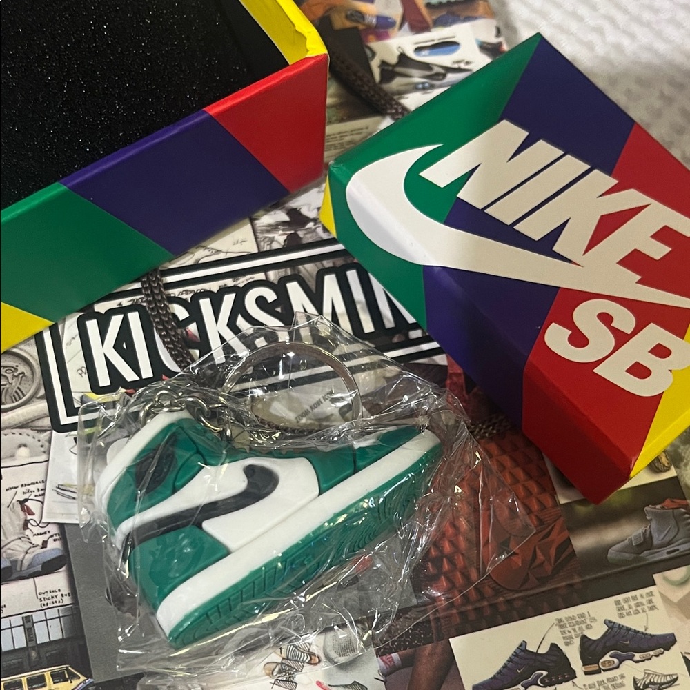 Nike Green White Black Mini Sneaker Keychain